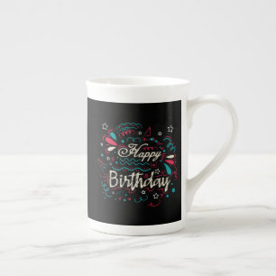 Taza De Porcelana cumpleaños feliz decorativo