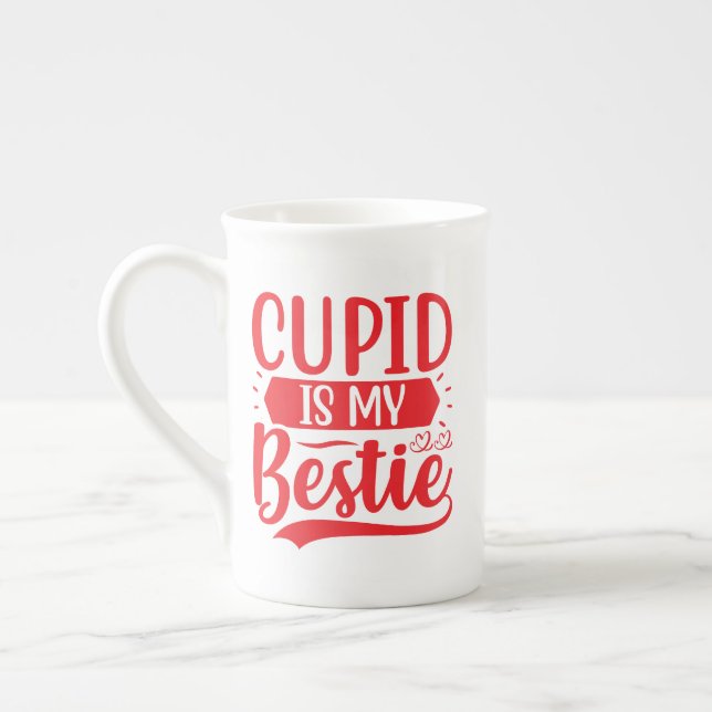 Taza De Porcelana cupido es mi bestial (Izquierda)