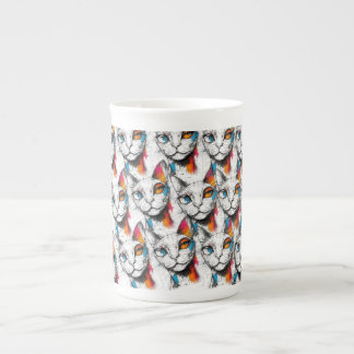 Taza De Porcelana Curious Kitty