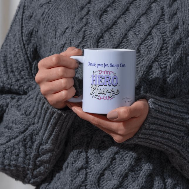 Taza De Porcelana Curte Gratitude Nurse Blues Typography PERSONALIZA (Subido por el creador)