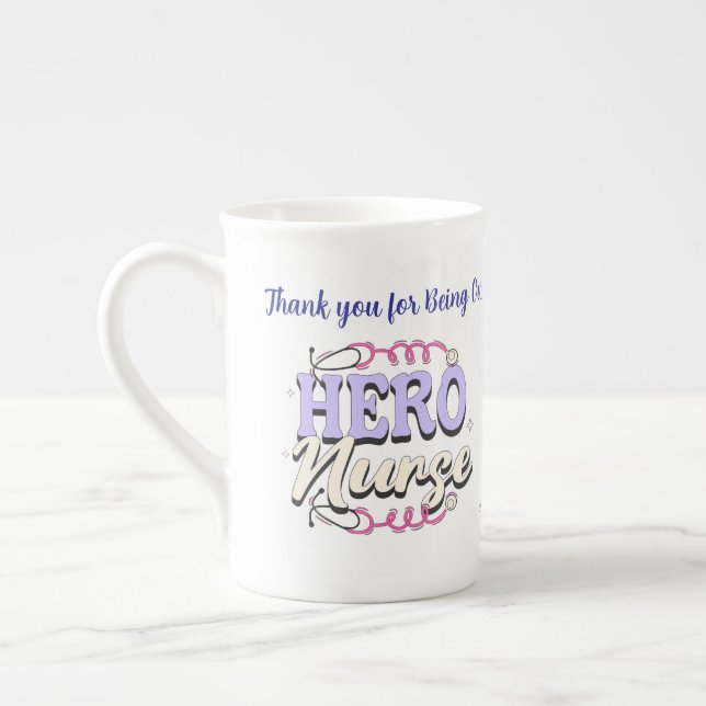 Taza De Porcelana Curte Gratitude Nurse Blues Typography PERSONALIZA (Izquierda)