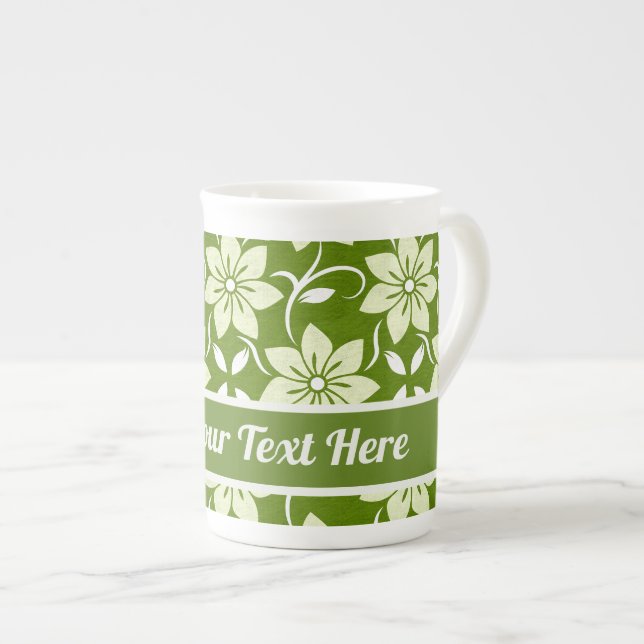 Taza De Porcelana Custom Olive Blossom Repeat (Derecha)