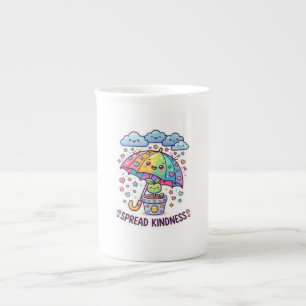 Taza De Porcelana Cute Kawaii Difunde Amabilidad Paraguas Cute Plant