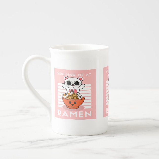 Taza De Porcelana Cute Kawaii Ramen (Izquierda)