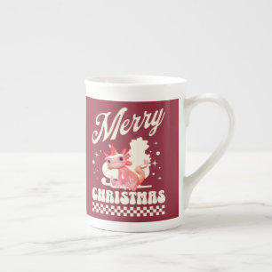 Taza De Porcelana Cute Navidad Axolotl Feliz Navidad