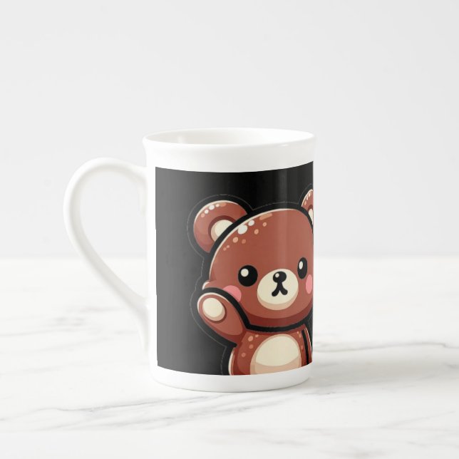 Taza De Porcelana Cute Oops Teddy Bear Specialty Mug with Heart (Izquierda)