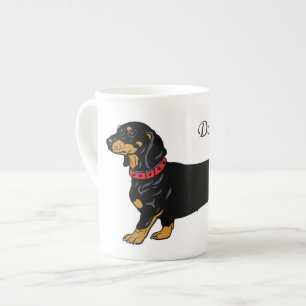 Taza De Porcelana dachshund negro