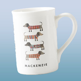 Taza De Porcelana Dachshund Sausage Dog Personalizado