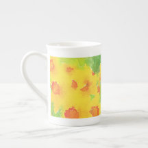 Daffodil acuarela floral Hueso China Mug