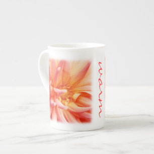 Taza De Porcelana Dahlia de color rosa