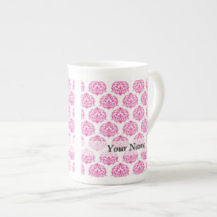 Taza De Porcelana Damasco rosa caliente