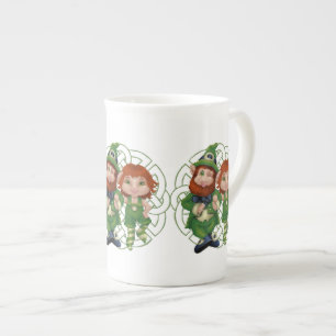 Taza De Porcelana Dancing Leprecauns Pixel Art St. Patrick's Day