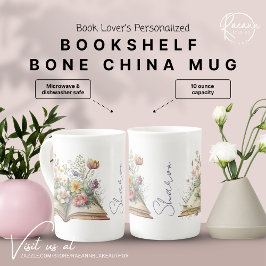 Taza de porcelana de hueso de estantería personali