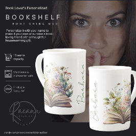 Taza de porcelana de hueso de estantería personali