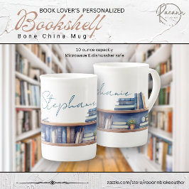 Taza de porcelana de hueso estantería personalizad