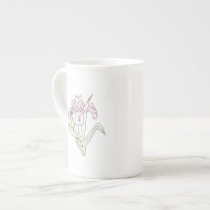 Taza de porcelana de hueso Iris bordada