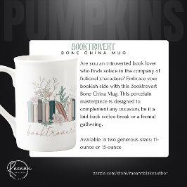 Taza de porcelana de hueso para amantes de los lib