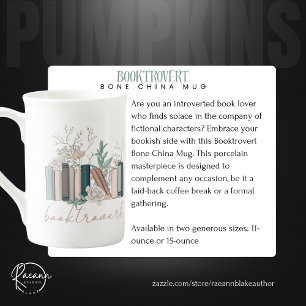 Taza de porcelana de hueso para amantes de los lib