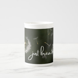 Taza de porcelana de hueso Respira