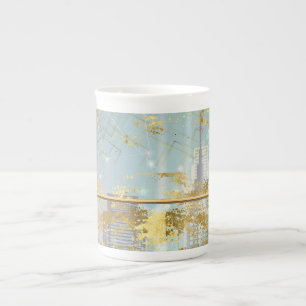 Taza de porcelana de hueso Tarjeta de Pascua de pa