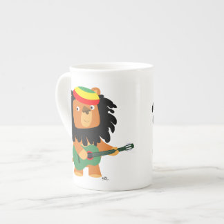 Taza de porcelana de león de dibujos animados de S