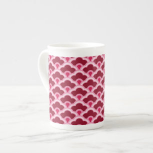 Taza De Porcelana Deco Vieiras Chinas, Vino de Borgoña y Rosa