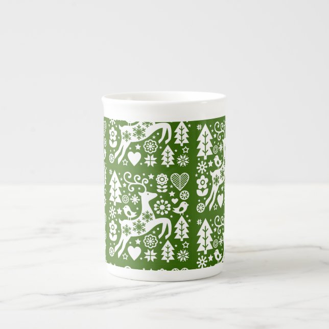 Taza De Porcelana Decoración de Navidades nórdicos tradicionales (Frente)