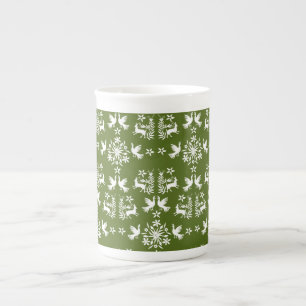 Taza De Porcelana Decoración Otomi Mexicana