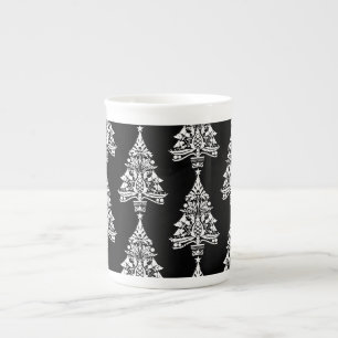 Taza De Porcelana Decoraciones nórdicas del árbol de Navidad escandi