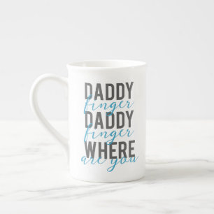 Taza De Porcelana Dedo divertido del papá de la canción lírica de