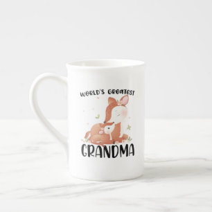 Taza De Porcelana Deer Doe y la abuela más grande del mundo