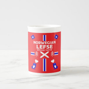 Taza De Porcelana Delantal de Pan Plano Lefse Noruego