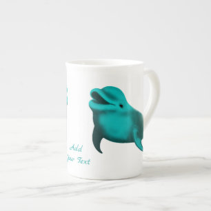 Taza De Porcelana Delfín afortunado - Añade tu texto