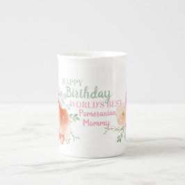 Taza De Porcelana Delicada bruja de cumpleaños de China POMERANIANA