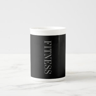 Taza De Porcelana Deporte de fitness negro gris de moda