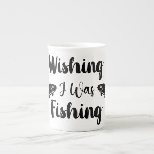 Taza De Porcelana Deseando que estuviera pescando una cita divertida
