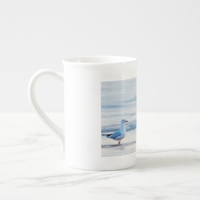 Taza De Porcelana Día de la playa para la gaviota (Izquierda)
