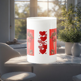 Taza De Porcelana Día de San Valentín Barrido corazón Rosas romántic