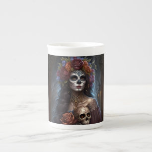 Taza De Porcelana Día del cráneo del azúcar muerto Gráfico
