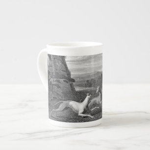 Taza De Porcelana Dibujo del perro de los galgos italianos