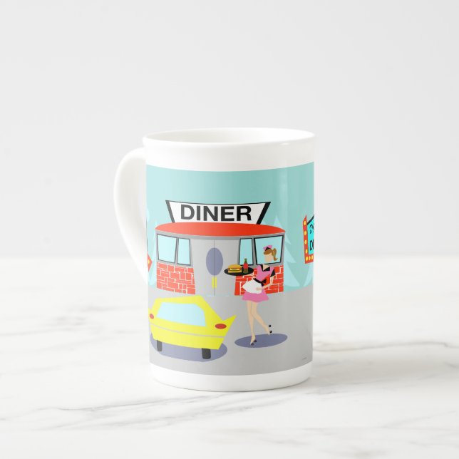 Taza De Porcelana Diner Bone China Mug de 1950 (Izquierda)