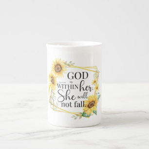 Taza De Porcelana Dios está dentro de ella - Salmo 46:5 Cristiano gi