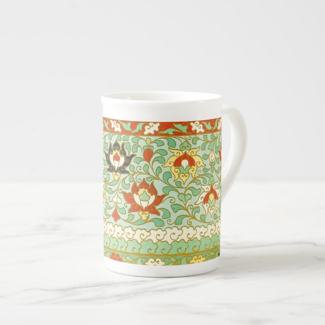 Taza De Porcelana Diseño chino de flores de Lotus (Derecha)