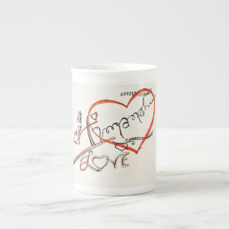 Taza De Porcelana diseño de arte personalizado caligrafía