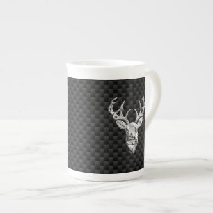 Taza De Porcelana Diseño de ciervo plateado en impresión de estilo d
