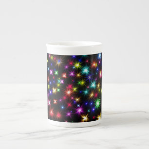 Taza De Porcelana Diseño de Fuegos Artificiales de Estrellas Colorid