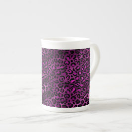 Taza De Porcelana Diseño de la serie Leopardo púrpura y dorado 3