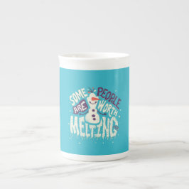 Taza De Porcelana Diseño de muñeco de nieve
