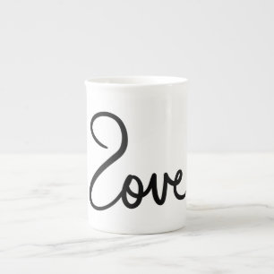 Taza De Porcelana Diseño de tipografía de la palabra "amor" minimali