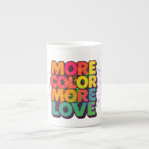 Taza De Porcelana Diseño de tipografía juguetona Más Color Más Amor